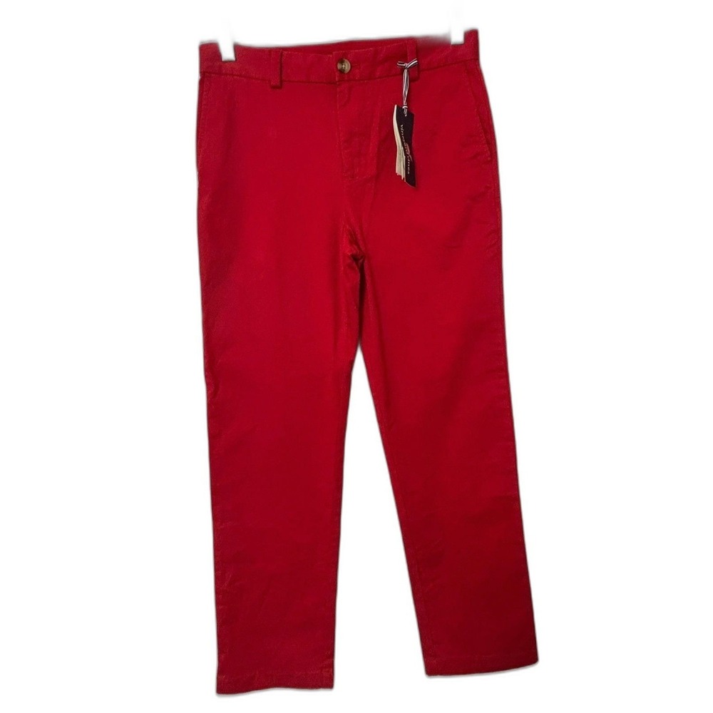 Vineyard Vines Breaker Pant 16 Red Velvet Boys Straight Leg Chino New With Tags - Picture 2 of 13